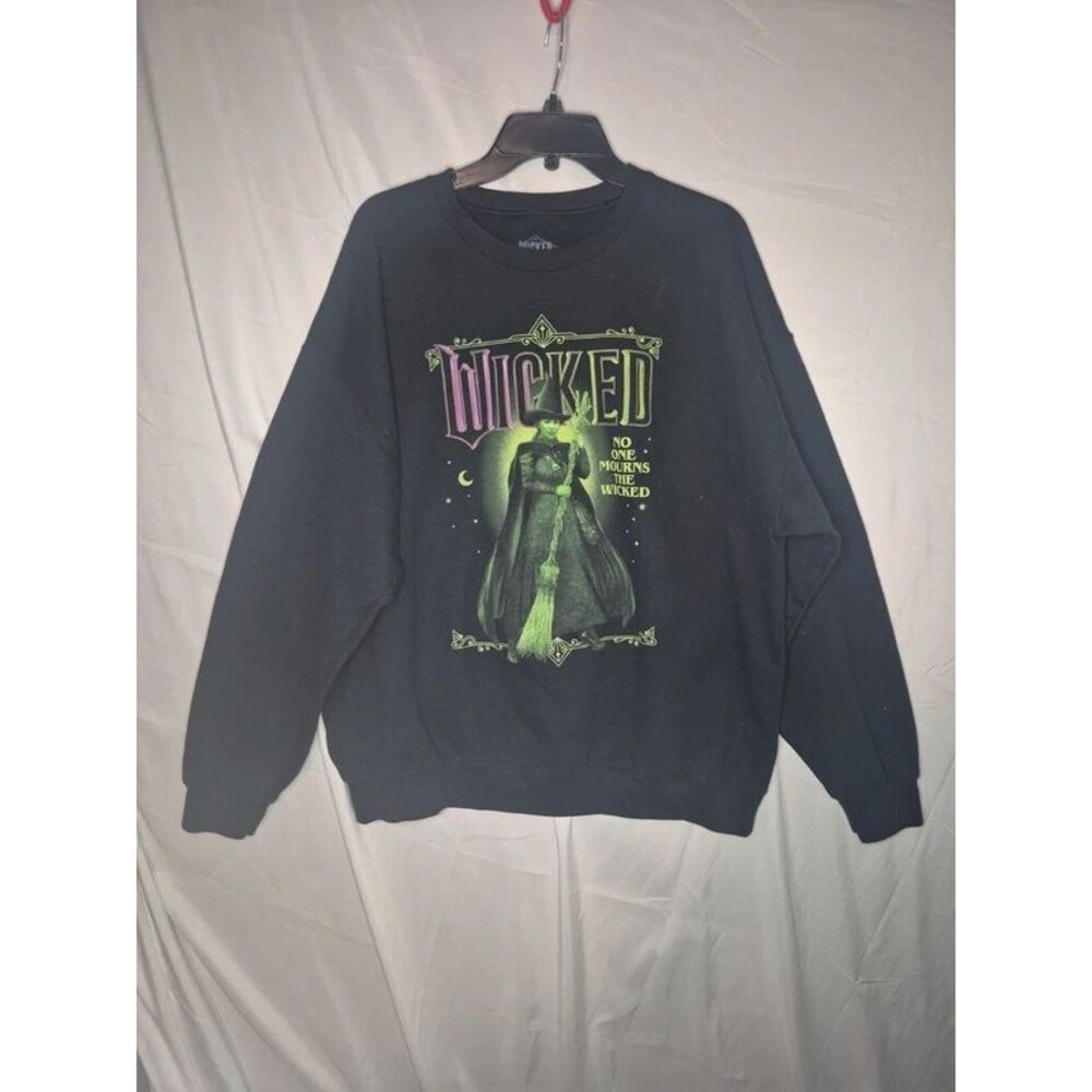 Official Wicked movie-inspired graphic crewneck sweatshirt.